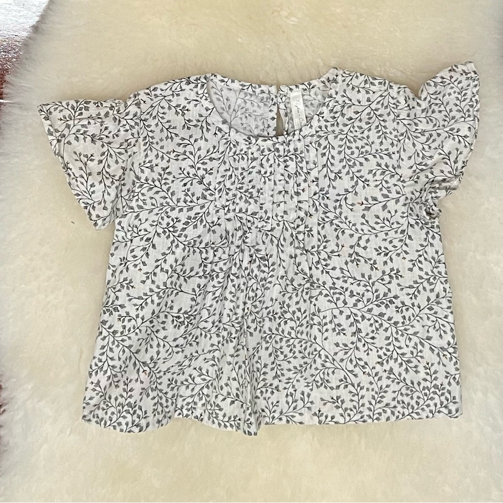 Rylee & Cru dainty leaves Blair flutter blouse. 12-18 months